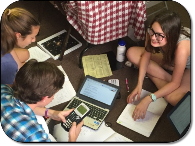 Teen Campers collaborate on research project. Teen Campers collaborate on research project.